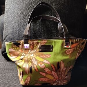 Kate Spade Olive and Pink Floral Tote